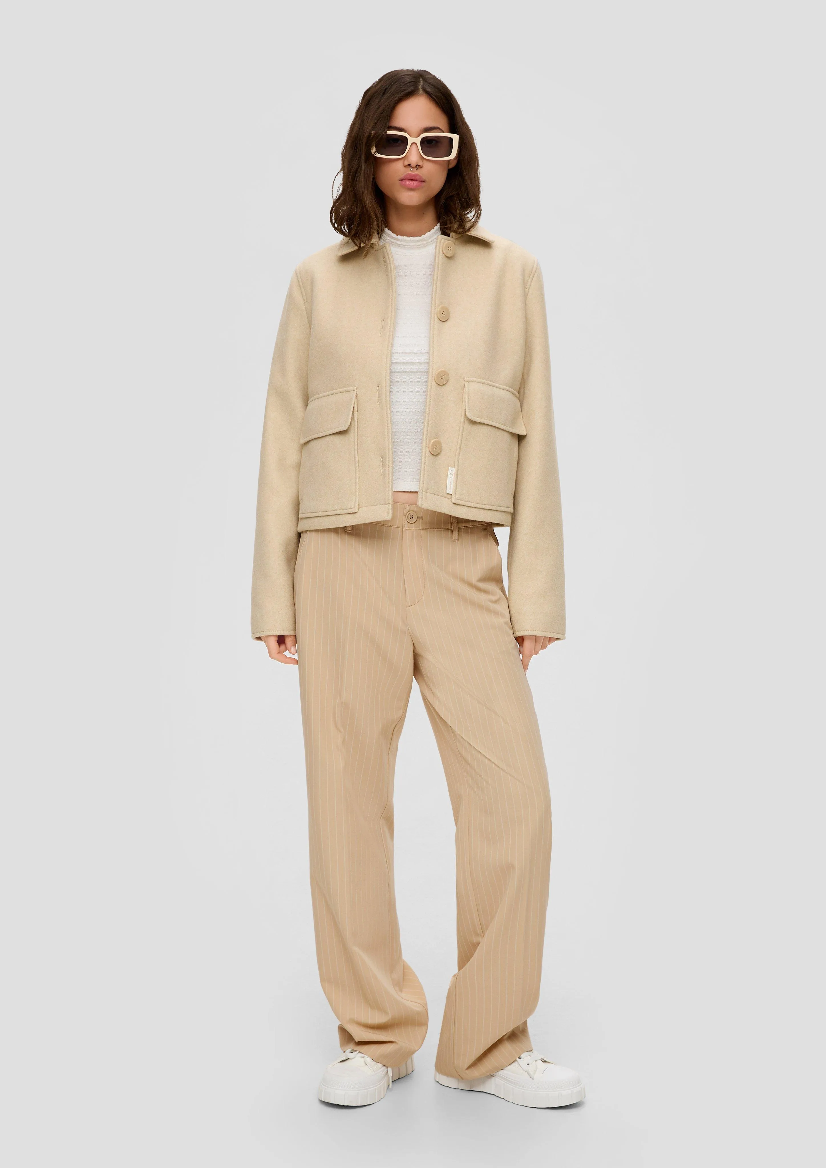Regular : pantalon de coupe Wide Leg à rayures tennis